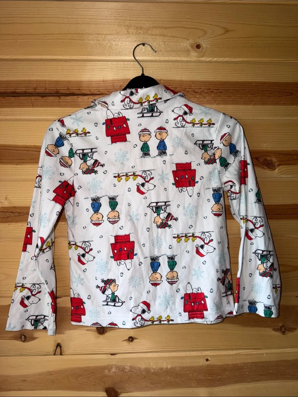 Peanuts White & Red Kids Pajama Set with Holiday Snoopy Print